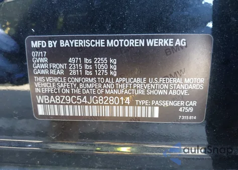 2018 BMW 330I Gran Turismo xDrive z USA, uszkodzony, nr VIN WBA8Z9C54JG828014